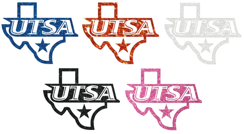 Texas SA Roadrunners Metallic Sparkle Alternate Logo Premium DieCut Vinyl Decal PICK COLOR & SIZE