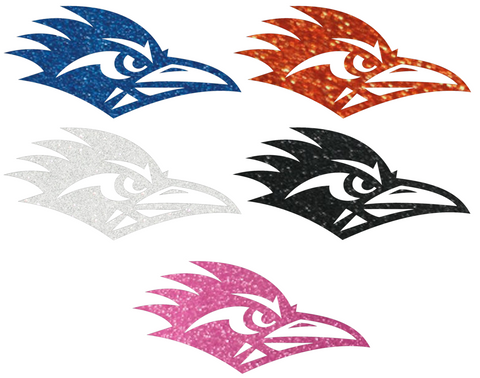Texas SA Roadrunners Metallic Sparkle Team Logo Premium DieCut Vinyl Decal PICK COLOR & SIZE