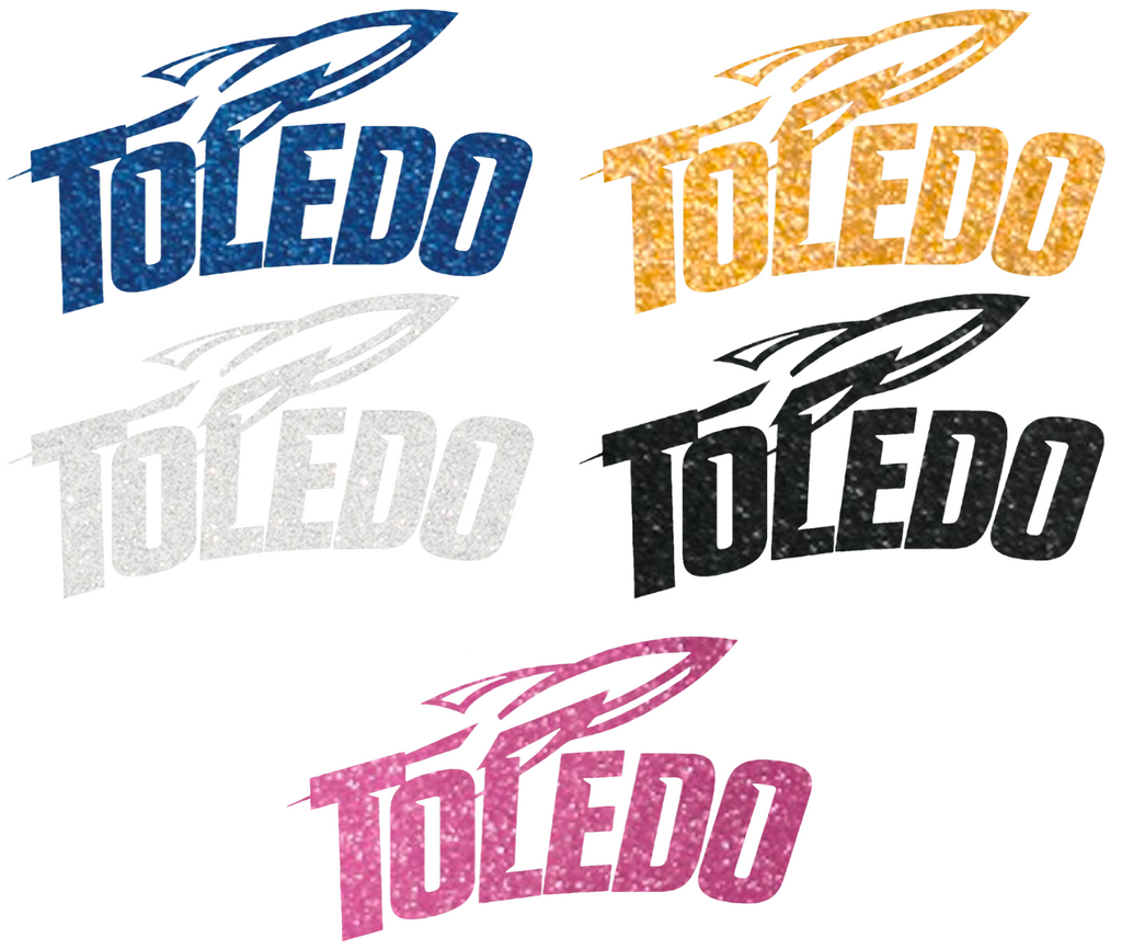 Toledo Rockets Metallic Sparkle Team Name Logo Premium DieCut Vinyl Decal PICK COLOR & SIZE