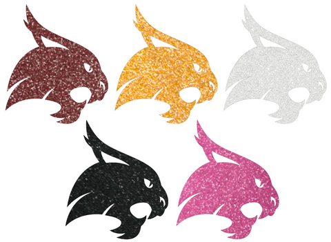 Texas State Bobcats Metallic Sparkle Team Logo Premium DieCut Vinyl Decal PICK COLOR & SIZE
