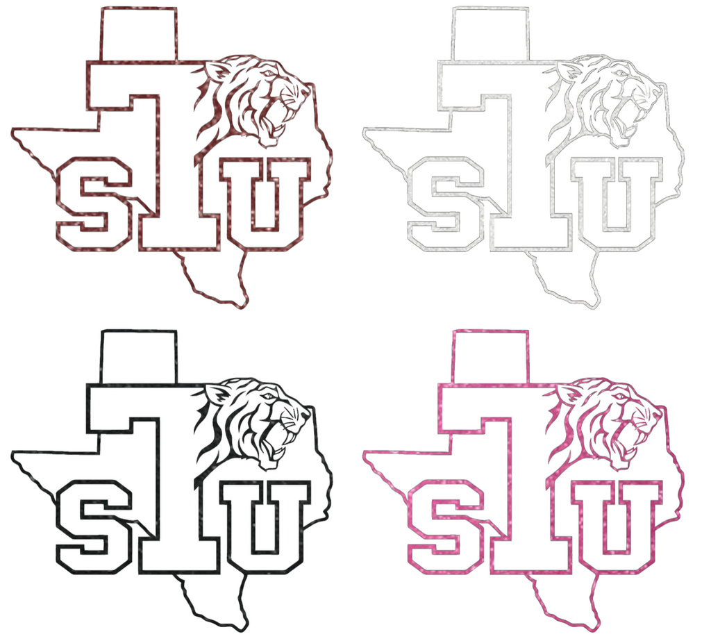 Texas Southern Tigers Metallic Sparkle Team Logo Premium DieCut Vinyl Decal PICK COLOR & SIZE