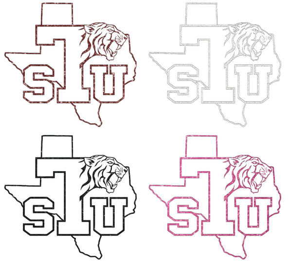 Texas Southern Tigers Metallic Sparkle Team Logo Premium DieCut Vinyl Decal PICK COLOR & SIZE