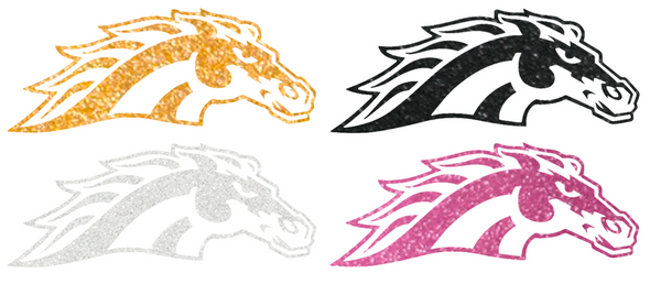 Western Michigan Broncos Metallic Sparkle Mascot Logo Premium DieCut Vinyl Decal PICK COLOR & SIZE
