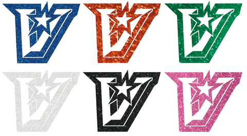 UTRGV Vaqueros  Metallic Sparkle V Logo Premium DieCut Vinyl Decal PICK COLOR & SIZE
