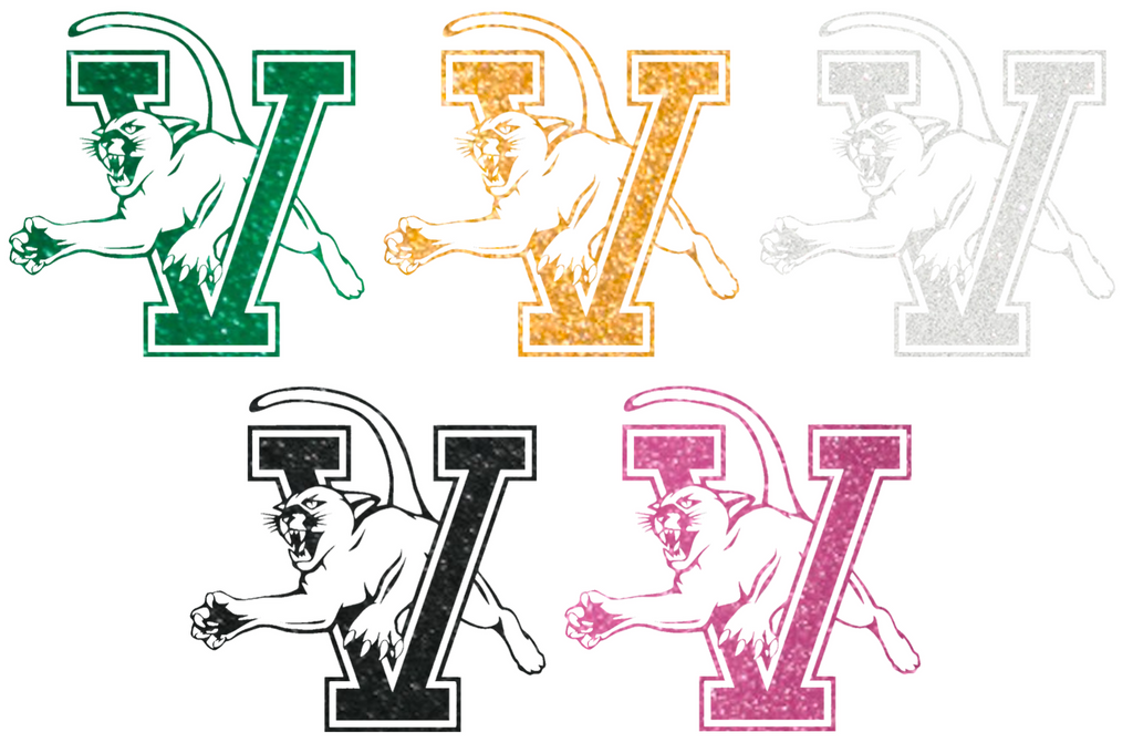 Vermont Catamounts Metallic Sparkle Team Logo Premium DieCut Vinyl Decal PICK COLOR & SIZE