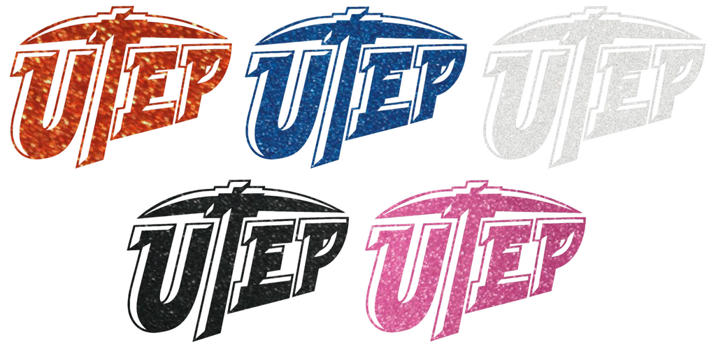UTEP Miners Metallic Sparkle Team Logo Premium DieCut Vinyl Decal PICK COLOR & SIZE