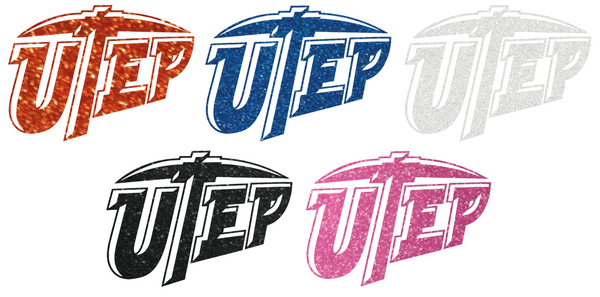 UTEP Miners Metallic Sparkle Team Logo Premium DieCut Vinyl Decal PICK COLOR & SIZE