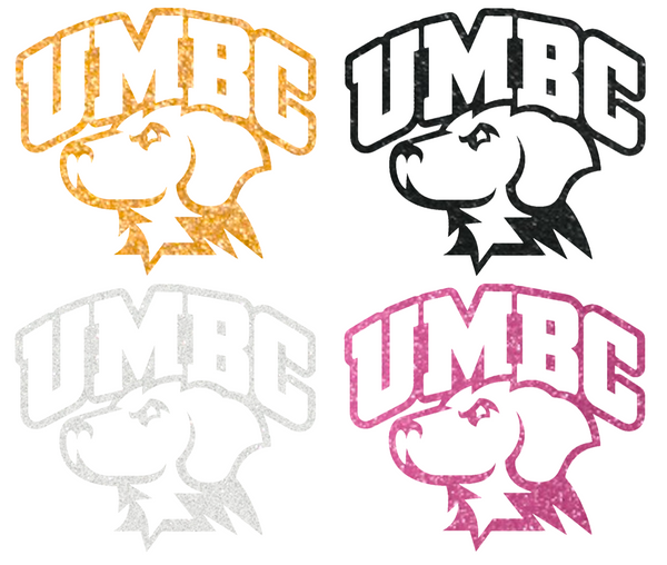 UMBC Retrievers Metallic Sparkle Team Logo Premium DieCut Vinyl Decal PICK COLOR & SIZE