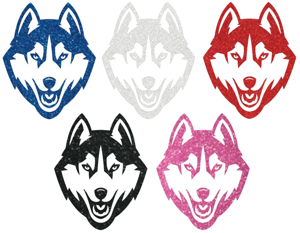 UConn Huskies Metallic Sparkle Team Logo Premium DieCut Vinyl Decal PICK COLOR & SIZE