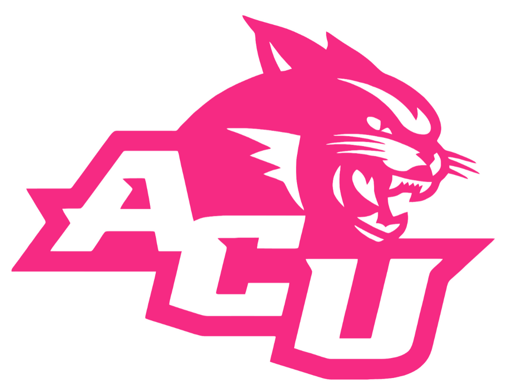 Abilene Christian Wildcats HOT PINK Team Logo Premium DieCut Vinyl Decal PICK SIZE