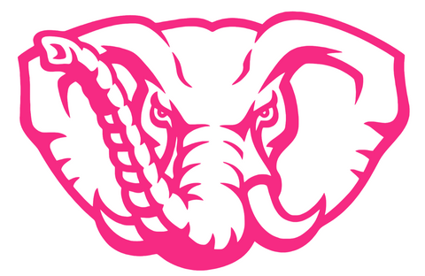 Alabama Crimson Tide HOT PINK Elephant Mascot Logo Premium DieCut Vinyl Decal PICK SIZE