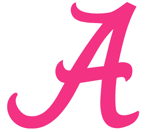 Alabama Crimson Tide HOT PINK Team Logo Premium DieCut Vinyl Decal PICK SIZE