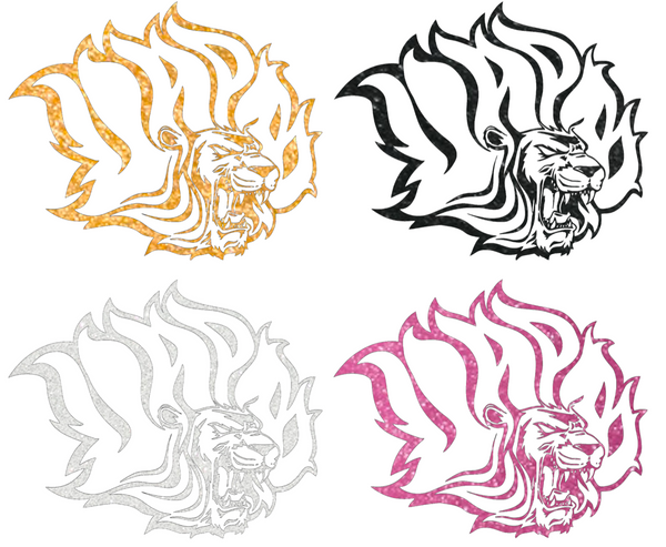 Arkansas Pine Bluff Golden Lions Metallic Sparkle Team Logo Premium DieCut Vinyl Decal PICK COLOR & SIZE