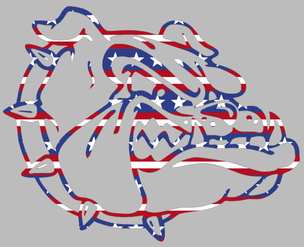 Gonzaga Bulldogs Team Logo Stars & Stripes USA American Flag Vinyl Decal PICK SIZE
