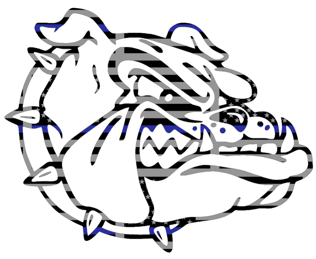 Gonzaga Bulldogs Team Logo Thin Blue Line American Flag Premium DieCut Vinyl Decal PICK SIZE