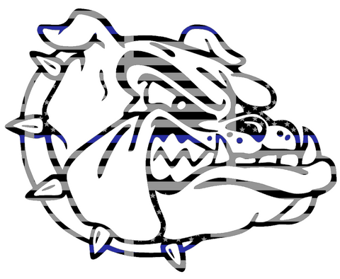 Gonzaga Bulldogs Team Logo Thin Blue Line American Flag Premium DieCut Vinyl Decal PICK SIZE