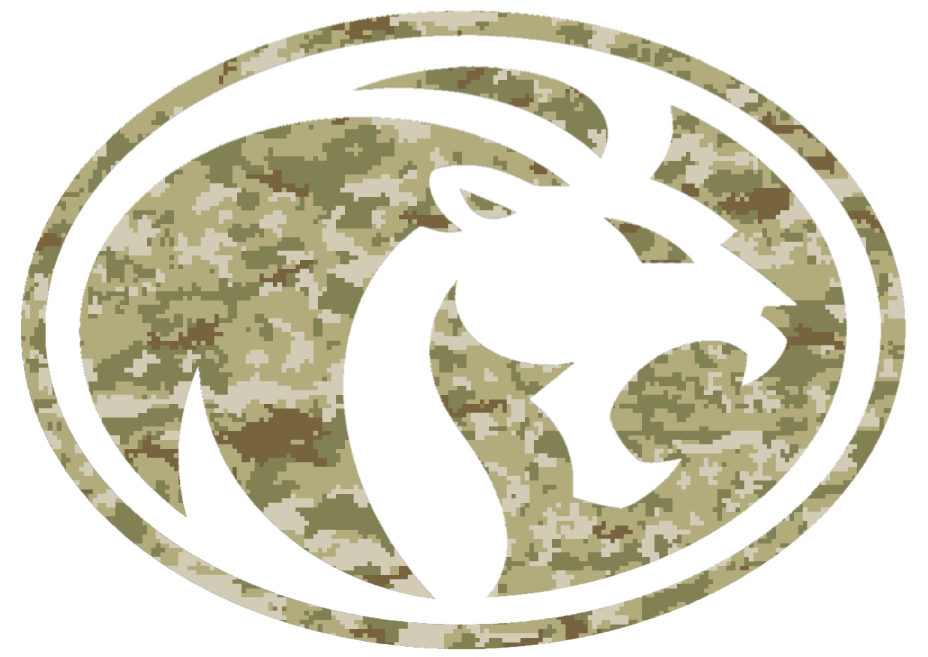 North Alabama Lions Team Logo Salute to Service Camouflage Camo Vinyl Decal PICK SIZE