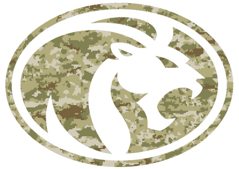 North Alabama Lions Team Logo Salute to Service Camouflage Camo Vinyl Decal PICK SIZE