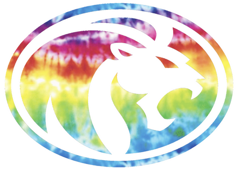 North Alabama Lions Team Logo Crucial Catch Cancer Tie Dye Vinyl Decal PICK SIZE