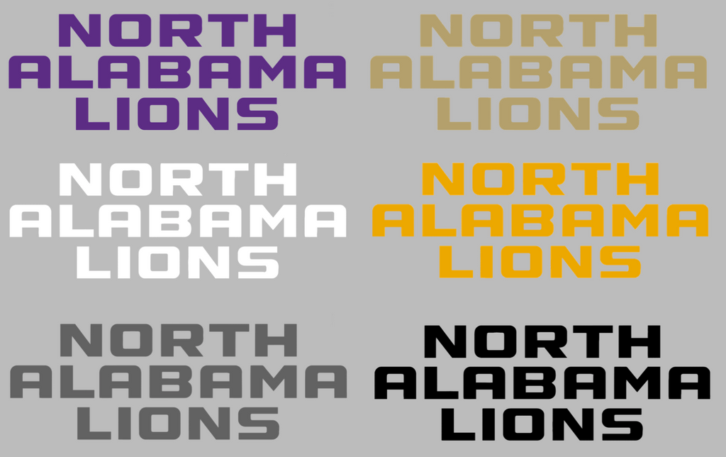 North Alabama Lions Team Name Logo Premium DieCut Vinyl Decal PICK COLOR & SIZE