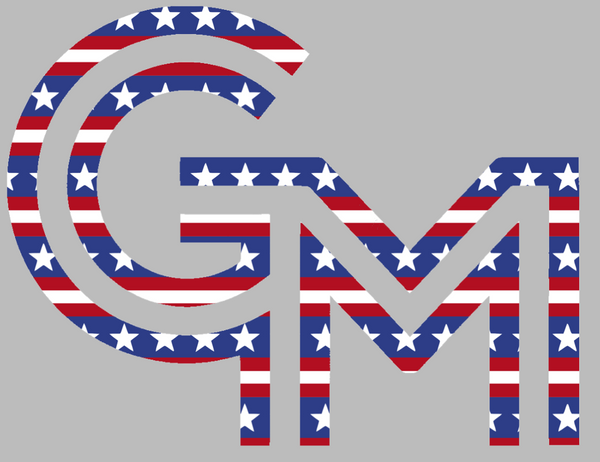 George Mason Patriots Team Logo Stars & Stripes USA American Flag Vinyl Decal PICK SIZE