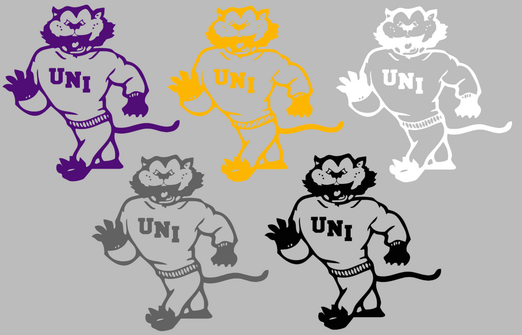 Northern Iowa Panthers Retro Throwback Logo Premium DieCut Vinyl Decal PICK COLOR & SIZE