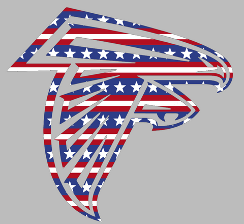 Atlanta Falcons Team Logo Stars & Stripes USA American Flag Vinyl Decal PICK SIZE