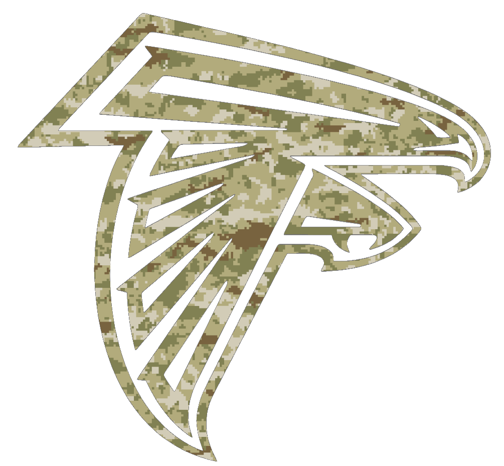 Atlanta Falcons Team Logo Salute to Service Camouflage Camo Vinyl Decal PICK SIZE