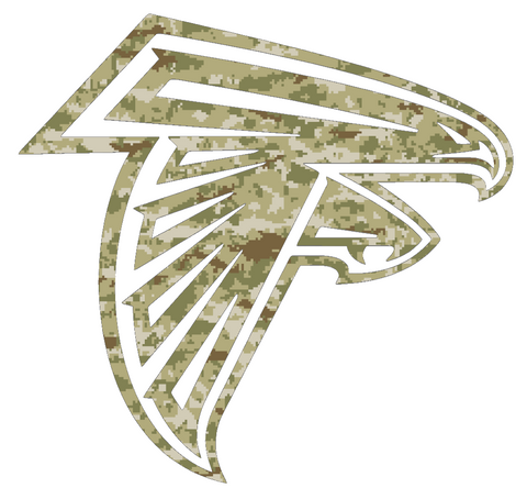 Atlanta Falcons Salute to Service Team Logo Camouflage Camo Vinyl Decal PICK SIZE