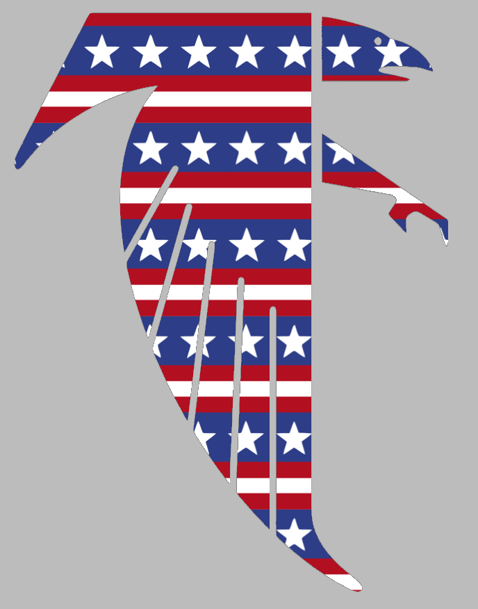 Atlanta Falcons Retro Throwback Logo Stars & Stripes USA American Flag Vinyl Decal PICK SIZE
