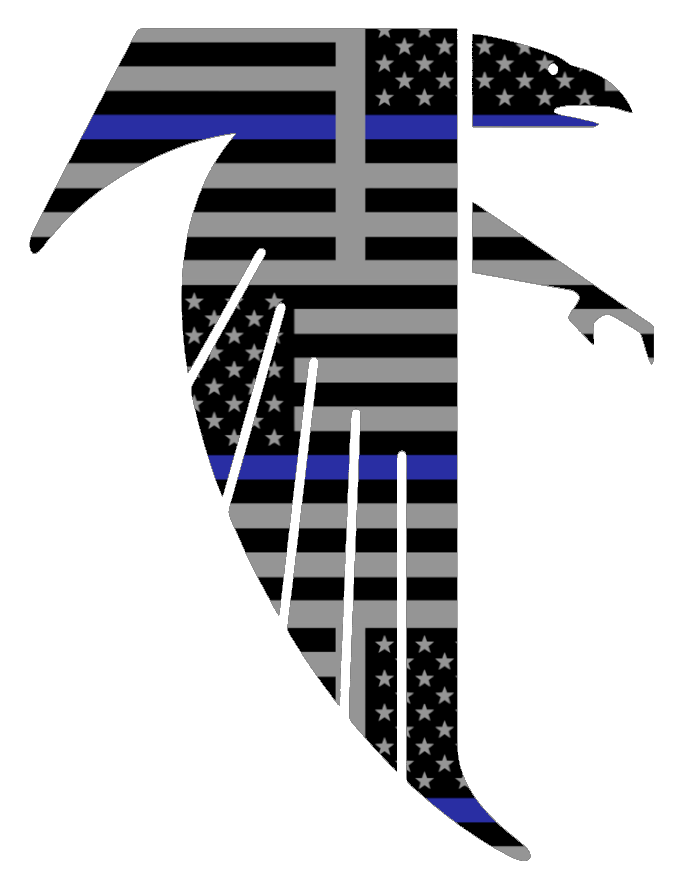 Atlanta Falcons Retro Throwback Logo Thin Blue Line American Flag Premium DieCut Vinyl Decal PICK SIZE
