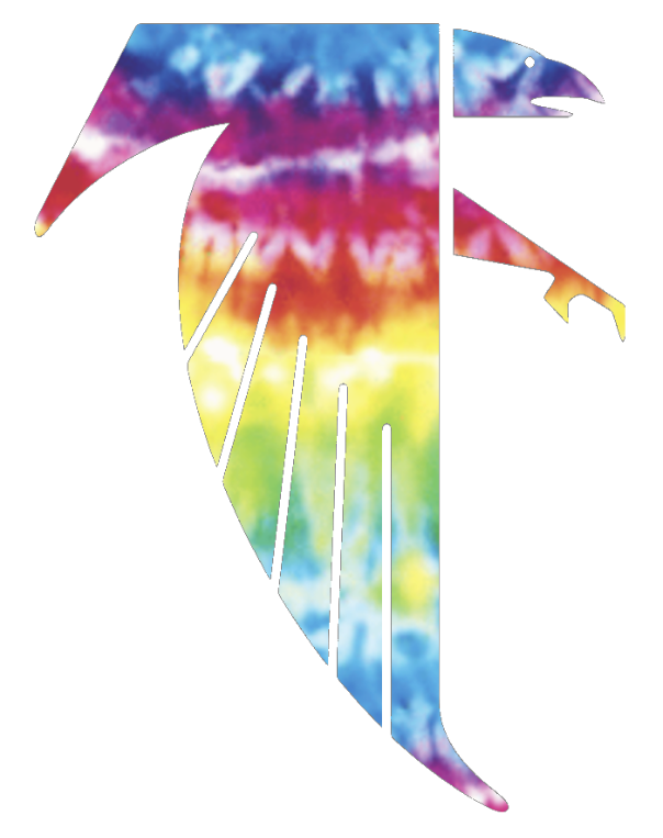 Atlanta Falcons Crucial Catch Cancer Retro Throwback Logo Tie Dye Vinyl Decal PICK SIZE