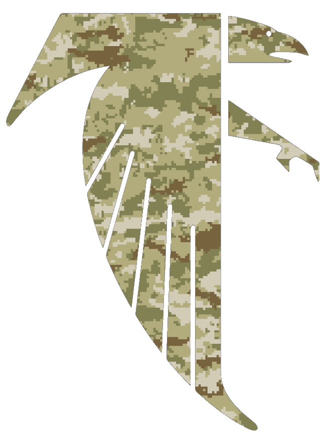 Atlanta Falcons Retro Throwback Logo Camouflage Camo Salute to Service Vinyl Decal PICK SIZE