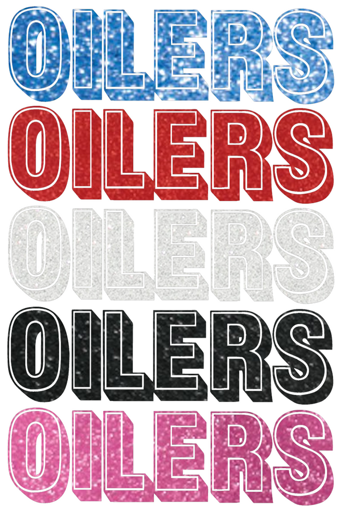 Houston Oilers Metallic Sparkle Retro Throwback Team Name Logo Premium DieCut Vinyl Decal PICK COLOR & SIZE