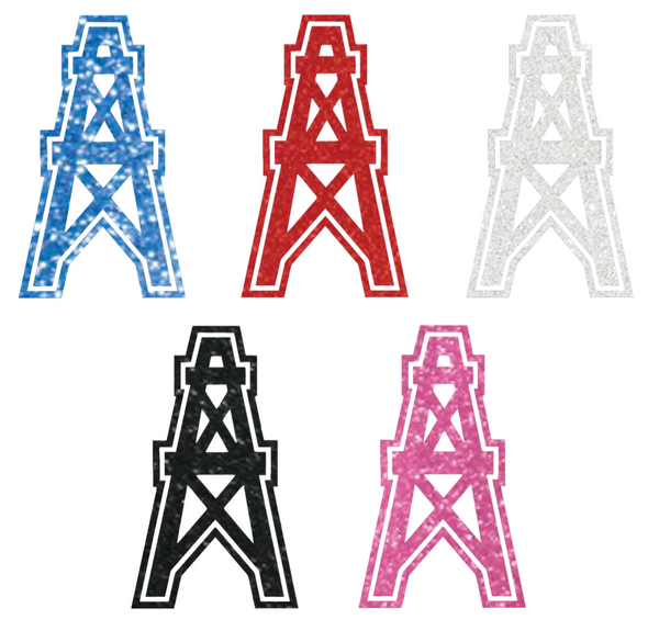 Houston Oilers Metallic Sparkle Retro Throwback Team Logo Premium DieCut Vinyl Decal PICK COLOR & SIZE