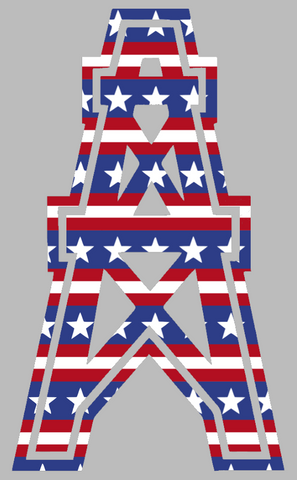 Houston Oilers Retro Throwback Team Logo Stars & Stripes USA American Flag Vinyl Decal PICK SIZE