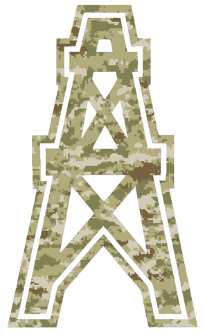 Houston Oilers Retro Throwback Team Logo Salute to Service Camouflage Camo Vinyl Decal PICK SIZE