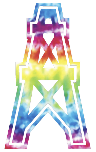 Houston Oilers Retro Throwback Team Logo Crucial Catch Cancer Awareness Tie Dye Vinyl Decal PICK SIZE