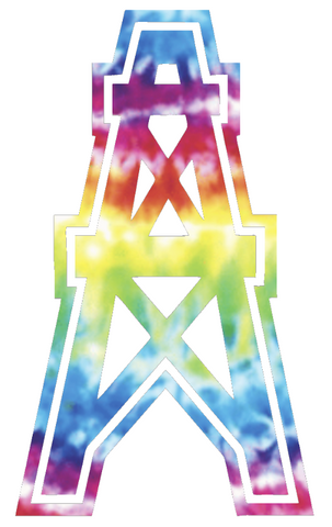 Houston Oilers Retro Throwback Team Logo Crucial Catch Cancer Awareness Tie Dye Vinyl Decal PICK SIZE
