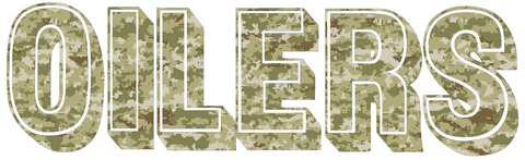 Houston Oilers Retro Throwback Team Name Logo Salute to Service Camouflage Camo Vinyl Decal PICK SIZE