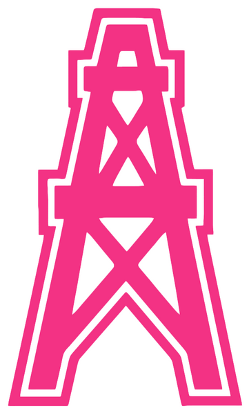Houston Oilers HOT PINK Retro Throwback Team Logo Premium DieCut Vinyl Decal PICK SIZE
