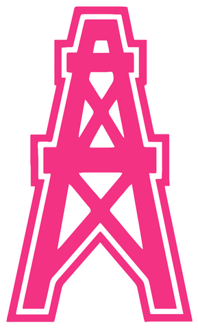 Houston Oilers HOT PINK Retro Throwback Team Logo Premium DieCut Vinyl Decal PICK SIZE