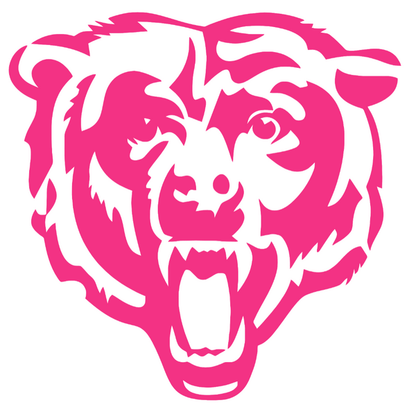 Chicago Bears Hot Pink Screaming Bear Logo Premium DieCut Vinyl Decal PICK SIZE