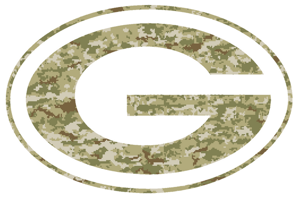 Green Bay Packers Salute to Service Team Logo Camouflage Camo Vinyl Decal PICK SIZE