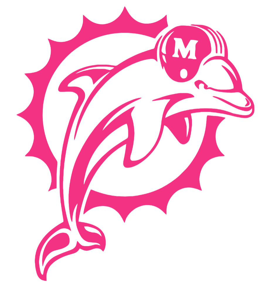 Miami Dolphins HOT PINK Retro Throwback Logo Premium DieCut Vinyl Decal PICK SIZE