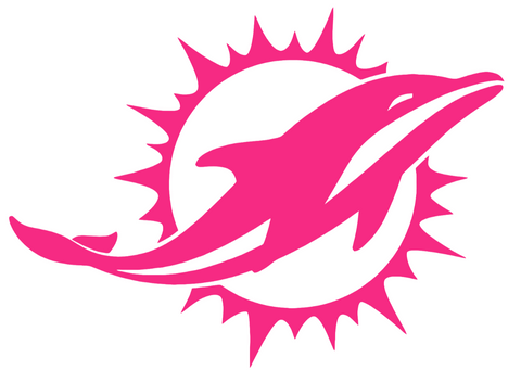 Miami Dolphins HOT PINK Team Logo Premium DieCut Vinyl Decal PICK SIZE