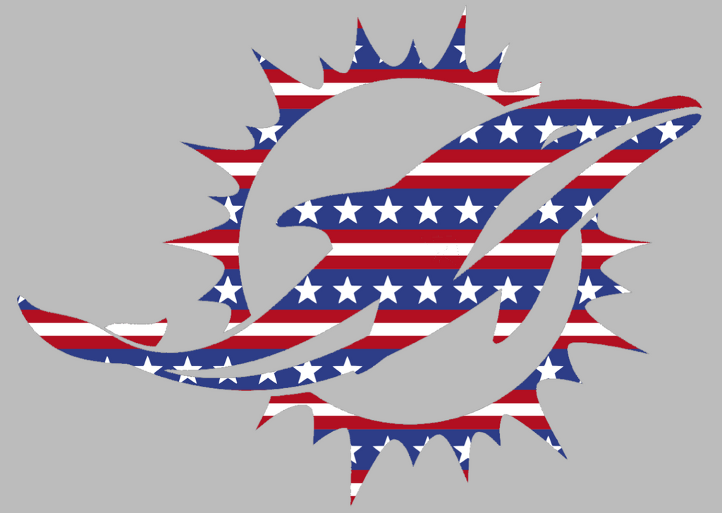 Miami Dolphins Stars & Stripes Team Logo USA American Flag Vinyl Decal PICK SIZE