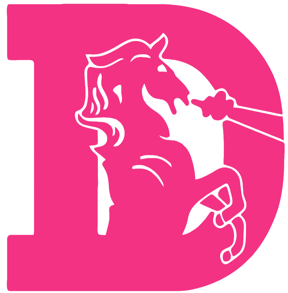 Denver Broncos HOT PINK Retro Throwback Logo Premium DieCut Vinyl Decal PICK SIZE
