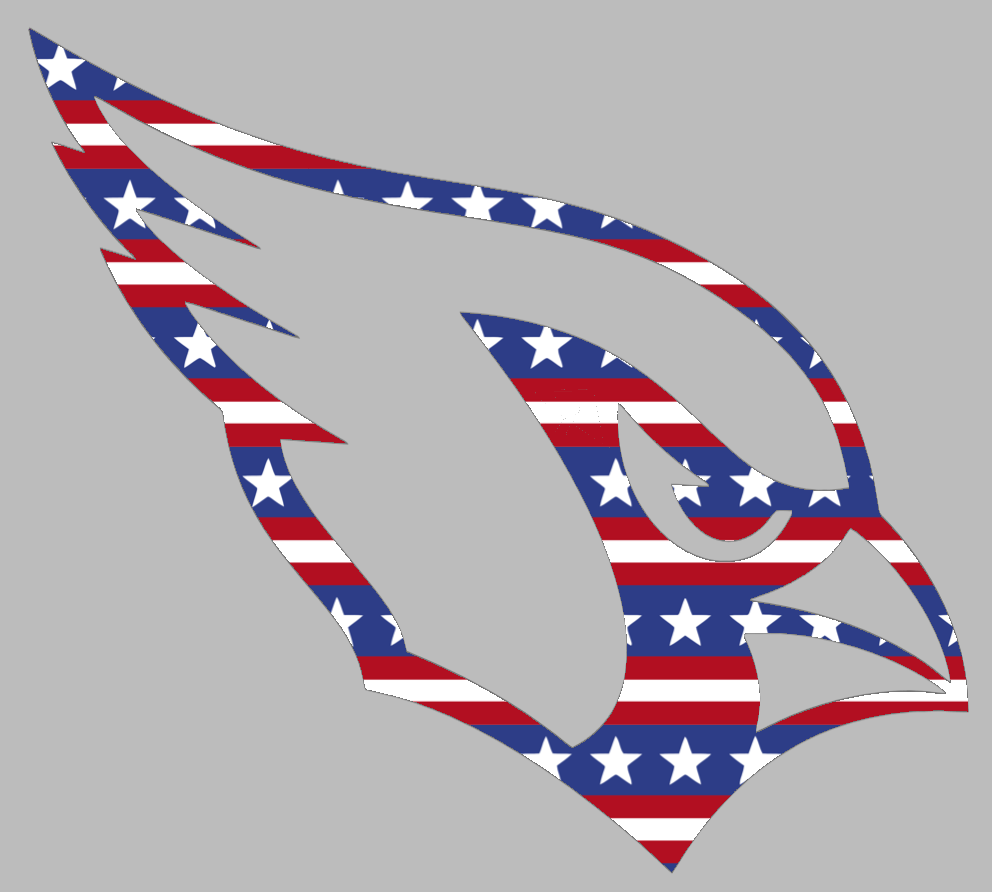 Arizona Cardinals Stars & Stripes Team Logo USA American Flag Vinyl Decal PICK SIZE