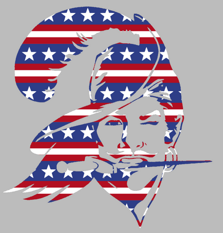 Tampa Bay Buccaneers Stars & Stripes Retro Throwback Logo USA American Flag Vinyl Decal PICK SIZE
